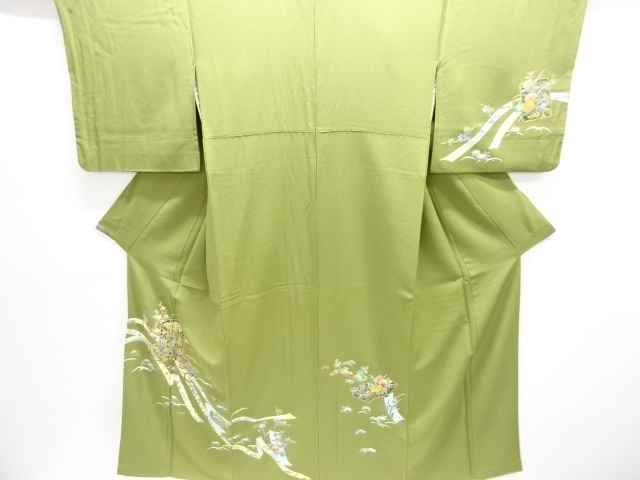 JAPANESE KIMONO / HOMONGI / SHOCHIKUBAI & TATEWAKU PATTERN 